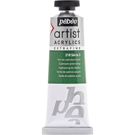 Peinture - PEBEO - Tube 37 ml - Vert Cad FCE - Extra fine - Brillant satinée (1/4)