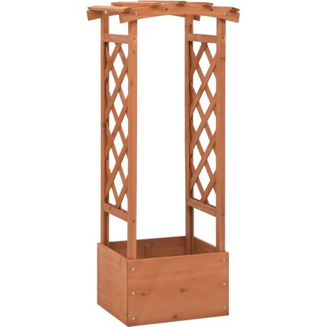 Jardinera enrejada con arco madera de abeto 49x39x117 cm vidaXL