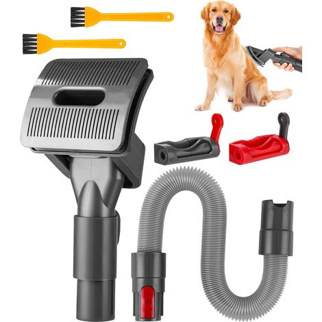 Brosse Poils Chat et Chien pour Aspirateur Dyson V15 V11 V10 V8 V7,Avec 1 tuyau d'extension et Adaptateur,2 verrou de déclenchement,2 pinceaux (1/5)