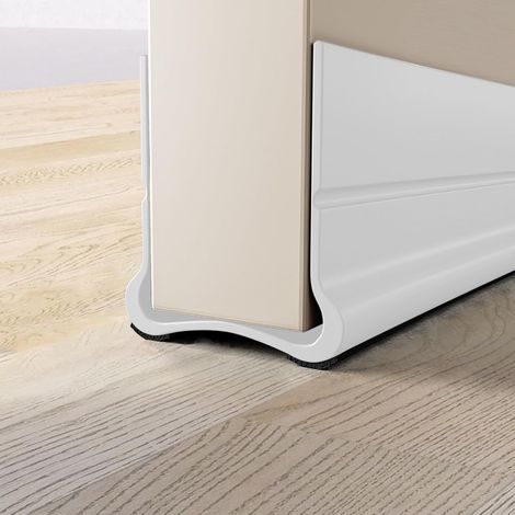 Türdichtung Zugluftstopper für Türen - Premium Türdichtung Selbstklebend, Ideal zum Schutz vor Lärm, Kälte, Feuchtigkeit (Weiß, 93cm)