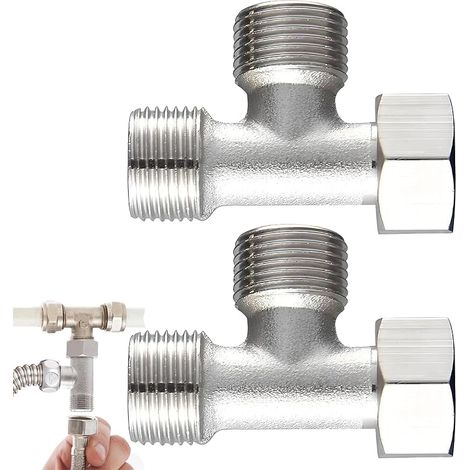 2 Raccords de Tuyau en Acier Inoxydable à 3 Voies (1/5)