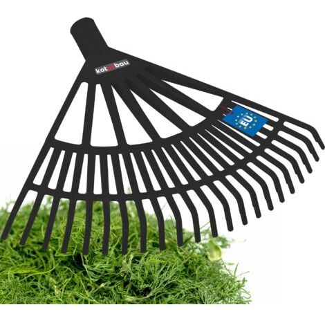 Rateau à Feuilles - Plastique - 44 cm - Noir - sans Manche - Râteau Jardin - Balai à Gazon - Ramasse Feuilles - Léger - Résistant - Entretien Jardin-NANOTEH (1/5)