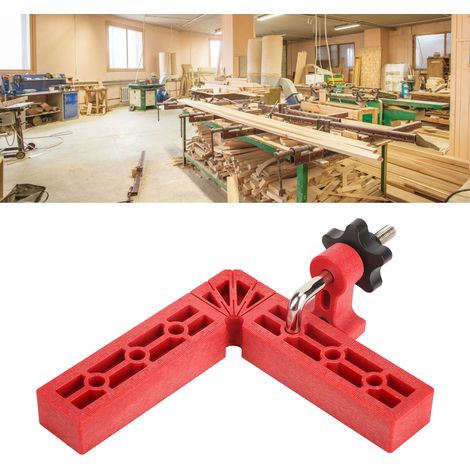 140 mm Kunststoff-Winkellineal für Holzbearbeitung, Positionierklemme zum Zusammenfügen von Holzteilen, Rot (1/5)