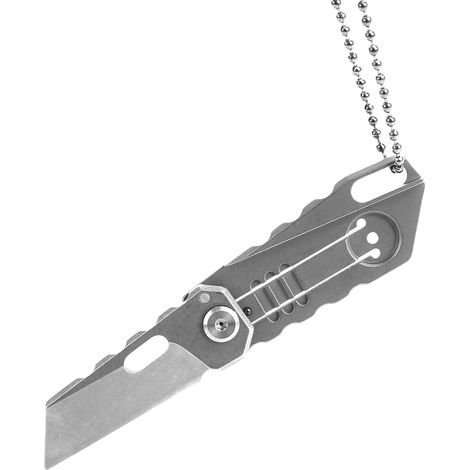 Mini couteau de poche pliant EDC, manche en titane, lame S35VN, outil de survie portable pour l'extérieur, argent (1/5)