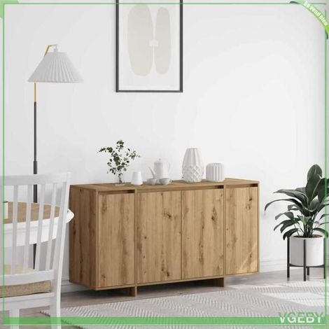 Buffet - 3333894 - Chêne artisanal - Bois d'ingénierie - 4 portes (1/5)