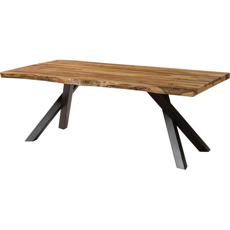 Tavolo da pranzo in legno di sheesham 220x100x76 sabbiato naturale / gambe ad A antracite matt FREEFORM 5