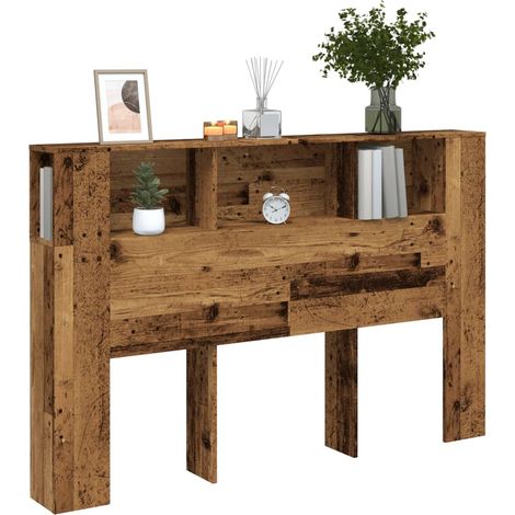 Kopfteil mit Stauraum Altholz-Optik 160x18,5x103,5 cm