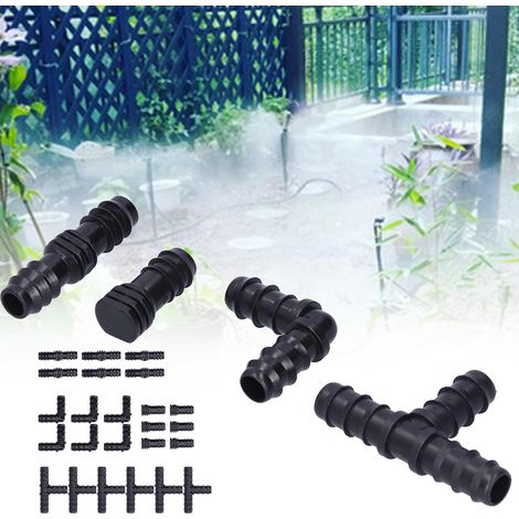 Set mit 24 Verbindungsstücken für Tropfbewässerungssysteme, mit Widerhakenverbindern für 1/2-Zoll-Schläuche, ideal für Gewächshäuser und Gärten. (1/5)