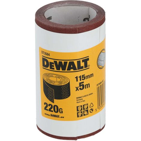 DeWALT - Rollo de papel de lija P220, ancho 115 mm, longitud 5 m DT3584
