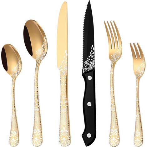 Besteckset 36teilig Edelstahl Gold 6 Personen 36-Teiliges Golden (1/5)