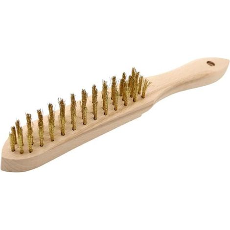 Brosse à barbecue - Chevalier Diffusion - Fil de laiton - Poignée en bois - 30 cm - Design élégant
