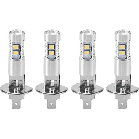 Lot de 4 ampoules LED H1 pour phares antibrouillard/feux de route, blanc pur 6000K, 200W (1/5)
