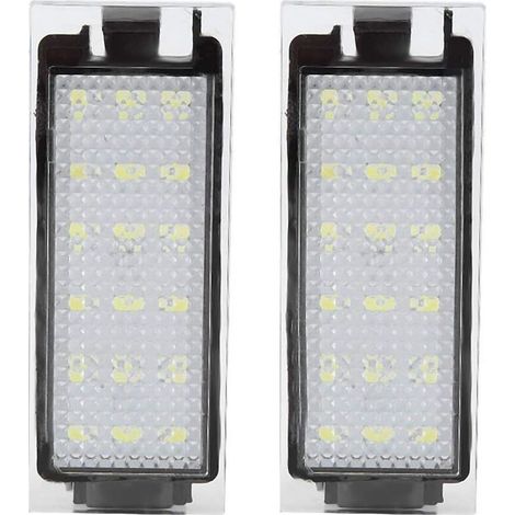 Lampe de licence, 2 pièces lampe de plaque d'immatriculation LED de voiture adaptée pour/Twingo/Clio/Megane/Lagane (18pcs perles lumineuses LED) (1/5)