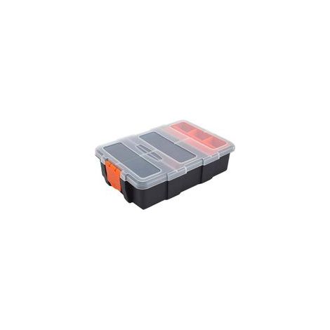 Boîte de rangement pour outils en plastique, boîte pour organisateur portable imperméable et imperméable avec compartiment séparateur ajustable et amovible pour outils, vis, clous, rivets, boulons (1/5)