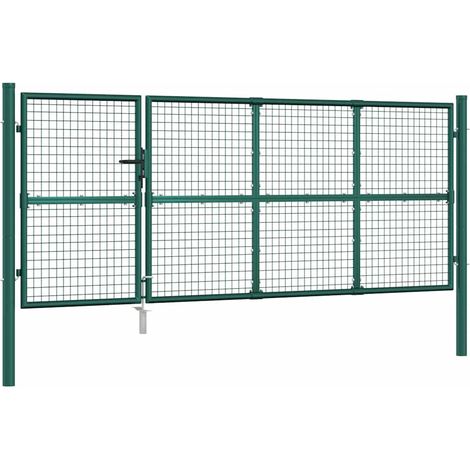 Maison Exclusive - Maschen-Gartentor Grün 350x125 cm Verzinkter S