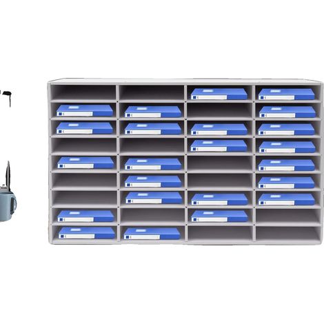 Organisateur de documents, papier kraft, capacité de 36 compartiments, 12 x 10 x 15 pouces, s'adapte au format lettre standard, design empilable (1/5)