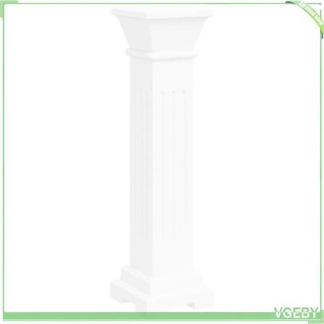 Support pilier pour plantes - FAFEICY - 241849 - Carré - MDF - 17x17x66 cm - Blanc antique (1/5)