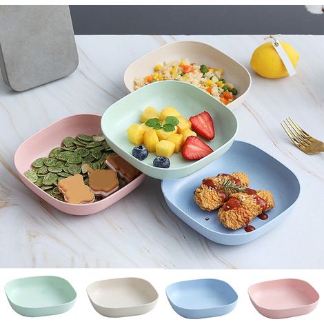 Salad Bowl - PP Plastic Serving Tray - 14.5 x 14.5 x 3.5 cm - Food-Grade Kitchen Dish for Fruits Desserts Snacks - 1 Piece (1/5)