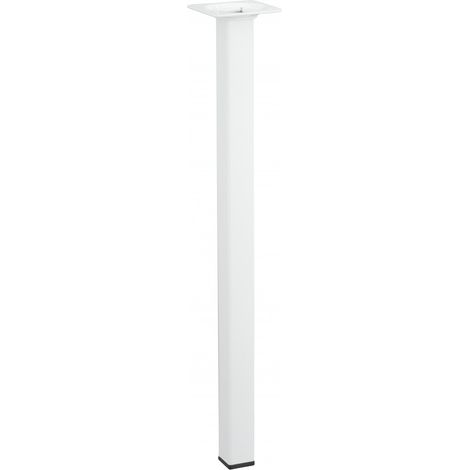 Pata de mesa de centro cuadrada fija de acero epoxi blanco, 40 cm HETTICH