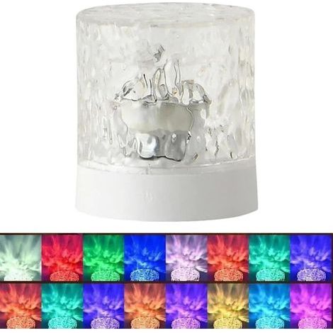 Projecteur de lumière à vagues, lampe de projection à vagues – Lumière d'ambiance à vagues, lampe à vagues, 16 couleurs, lumière d'ambiance romantique, lumière (1/4)