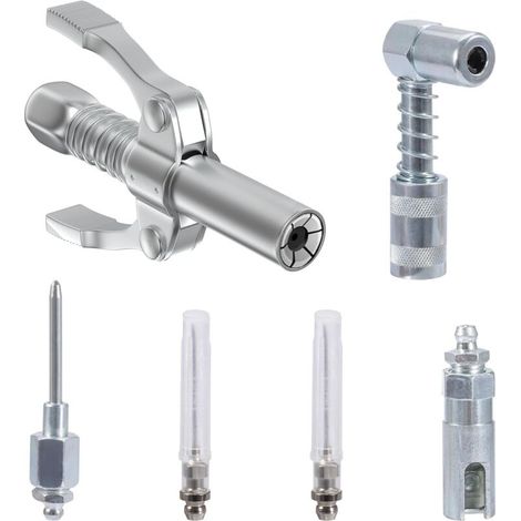 Ugello manuale per ingrassatore con ago, attacco rapido per ingrassatore da 1/8" NPT con ago iniettore, 6 pezzi