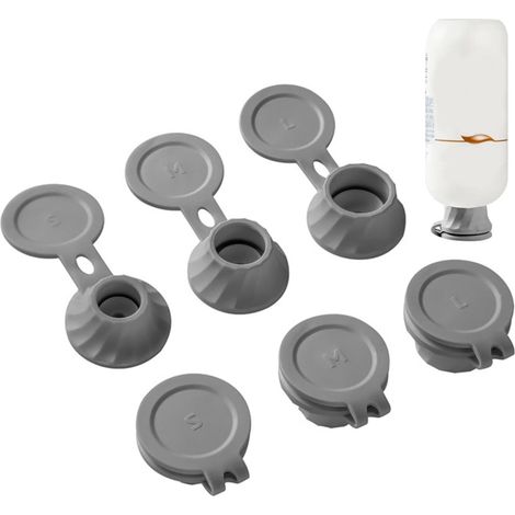 Bouteille vide , adaptateur de transfert à 3 compartiments , avec bouchon inversé pour chaque goutte (1/5)