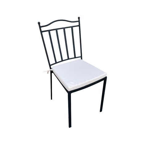CHAISE EN FER FUNK AVEC COUSSIN NOIR 44,5x53xh90 CM