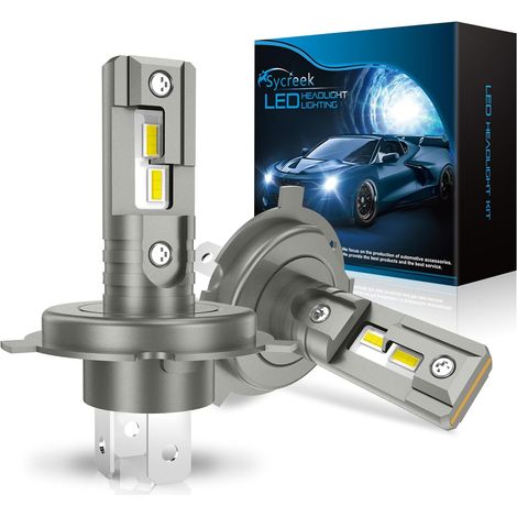 Kit di conversione fari per auto/moto H4 LED 30000 lumen 100W – 12V, luce bianca pura 6500K, 2 parti LED H4, sostituzione alogena ad alta luminosità (1/5)