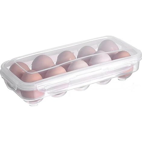 (transparent) Boîte à œufs pour réfrigérateur 10 œufs Boîte de transport en plastique pour réfrigérateur, cuisine (1/4)