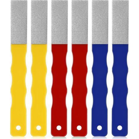 Mennitr 6pcs Colorful Diamond Knife Sharpener Set, Diamond Paddle, Knife Sharpening Tool, Flat Hand File, Hunting Knife Sharpener, Outdoor Knife Sharpener (1/5)