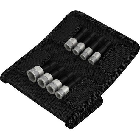 Surtido de enchufes Acero Inoxidable 1/4'', 50 mm largo, 8 unidades, Contenido : 5 5,5 7 8 10 13 mm 1/4 3/8 pulgadas (1/4)