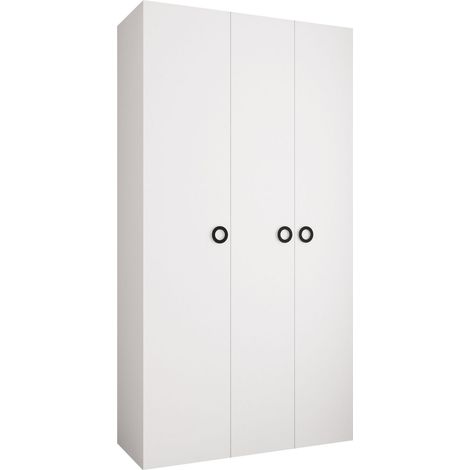 Armario Hartford 544, Blanco, 246x130x52cm, Puertas de armario: Con bisagras, Número de estantes: 6