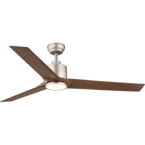 Ventilatore Soffitto con Luce Dimmerabile Grigio 3 Pale Effetto Legno