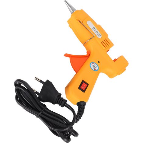 Pistolet à colle thermofusible jaune 20 W avec interrupteur, pistolet à colle polyvalent pour loisirs créatifs, norme européenne 100-240 V (1/5)