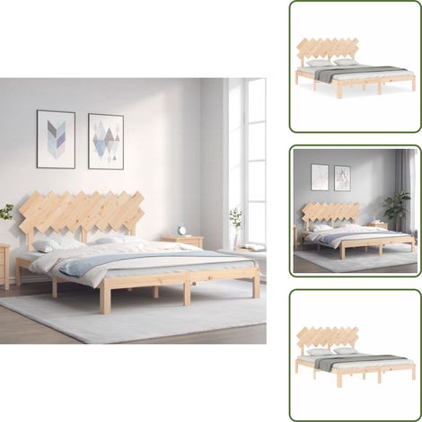 Letto con doghe in compensato - vidaXL Giroletto senza Materasso 160x200 cm in Legno Massello di Pino - Letto con testata in legno