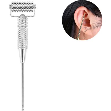 Rodillo de Masaje Facial, Rodillo de Microagujas de Puntos de Acupuntura Multifuncional para Masaje Corporal, de Oreja y Facial (1/5)