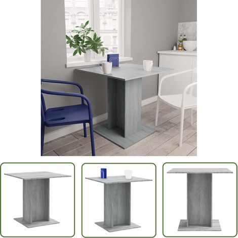 The Living Store Esstisch Grau Sonoma 80x80x75 cm Holzwerkstoff - Esstisch - Wohnzimmertisch - Holztisch - Grau - Sonoma (1/5)