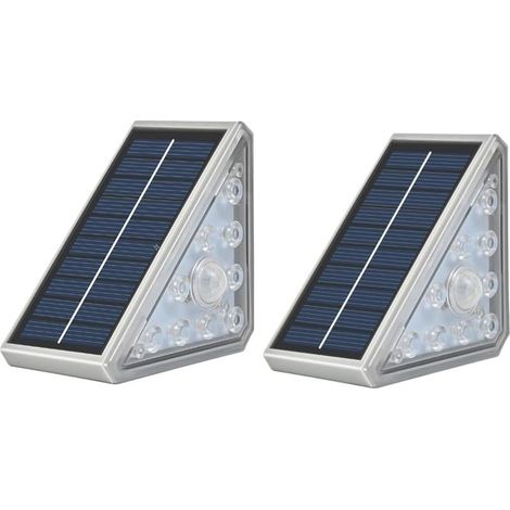 Lampes de marche à induction solaire 2 pièces Ensemble de lumières d’escalier solaires à lumière chaude pour l’extérieur Lampes solaires étanches IP65 pour escaliers Terrasse Marches avant Por (1/5)