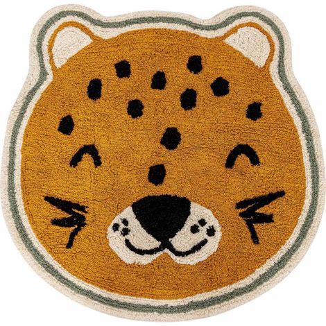 Tapis Déco Enfant "Léopard" 90cm Ocre (1/3)