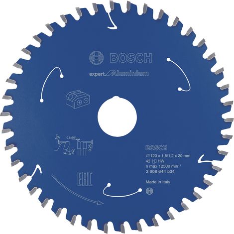BOSCH PROFESSIONAL 2608644534 LAME EXPERT (FOR ALUMINIUM, 120 X 20 X 1,8 MM, 42 DENTS, ACCESSOIRE DE SCIE CIRCULAIRE SANS FIL) (1/4)