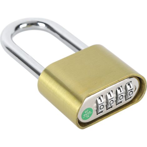 Cadenas à combinaison à 4 chiffres, résistant aux intempéries et réinitialisable, pour une utilisation extérieure. (1/5)