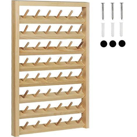 pair support de fil pliable pour 48 bobines, organisateur de support en bois, support mural, cône, Machine à broder, couture (1/3)