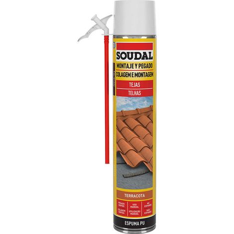 Mousse Pu Pour Tuiles Manuel Rouge 750ml Soudal (1/2)