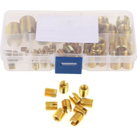 Kit 50 pièces inserts filetés laiton à fente autotaraudeurs pour réparation filetage outillage (1/5)