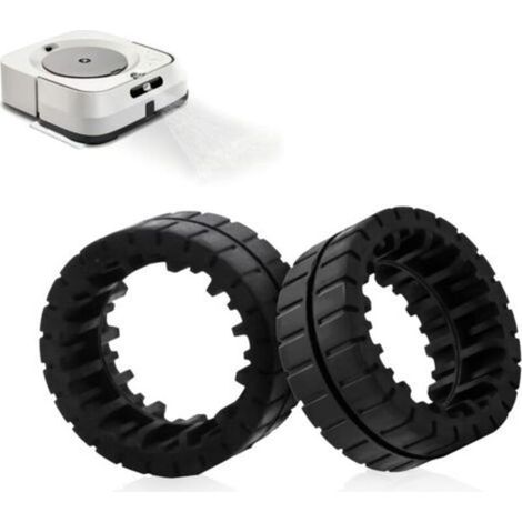 2 pneus de rechange en caoutchouc antidérapant et résistant pour iRobot Braava Jet M6 (1/5)