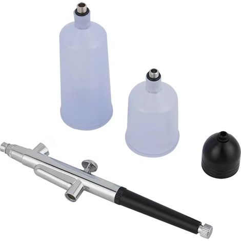 (Noir) Aérographe portable à simple action avec une buse de 0,3 mm pour une pulvérisation continue  un outil de beauté à jet d'encre. (1/5)