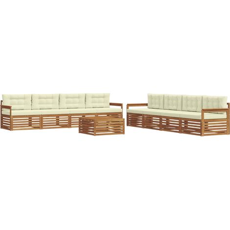 Outdoor Sofa Set with Cushion 9 pcs Natural and Cream vidaXL (1/5)