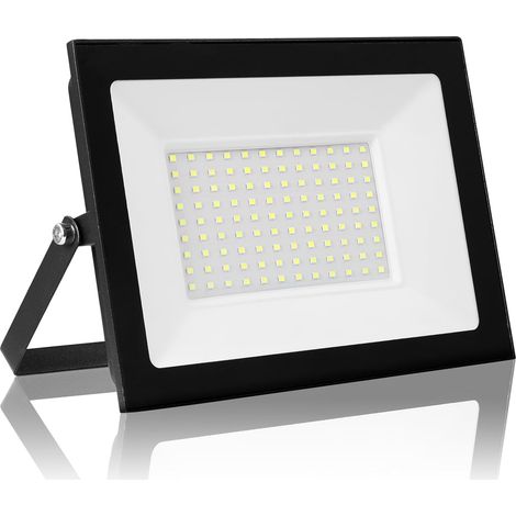 100W Projecteur LED d'extérieur, éclairage de sécurité LED d'extérieur 3000K, IP66, éclairage blanc lumière du jour pour entrepôt, aire de jeux, arrière-cour et parc (100W, 3000K) (1/5)