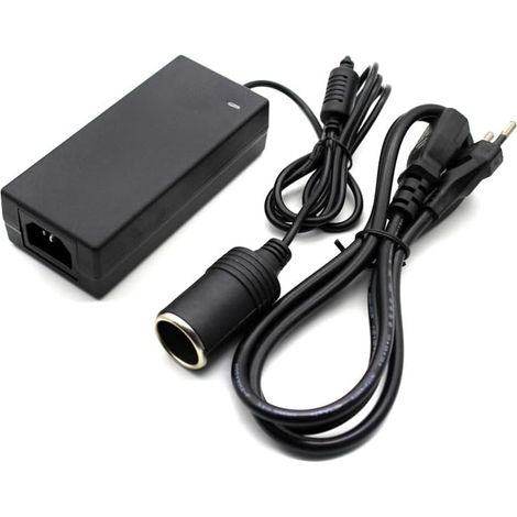 Adaptateur Prise Allume-Cigare - Convertisseur Tension 220 V Vers 12 V CC - Pour Alimentation Véhicule - 60 W