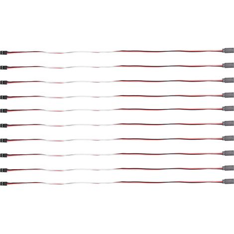 Lot de 10 câbles rallonge servo 3 broches, fil de connexion mâle-femelle, âme en laiton, 500mm, pour modèle réduit de voiture. (1/5)